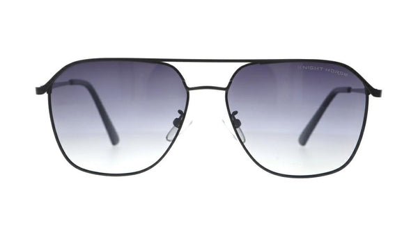 KNIGHT HORSE KN S10166 KN-S-10166 Matte-Black Large Square Full Rim UV Power Sunglasses