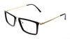 Martin Snow MS A10497 Gold Rectangle Medium Full Rim Eyeglasses
