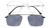 TAG Hills CLIP-ON TG A10577 Silver Rectangle Medium Full Rim Eyeglasses